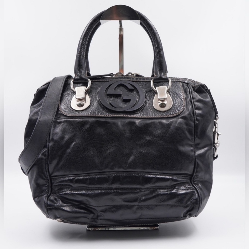 ❤️ GUCCI interlocking Dialux Snow Glam Boston with strap!❤️